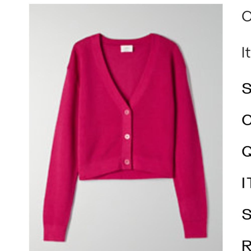 FUSCHIA - WILFRED ARITZIA - LIGHT KNIT CARDIGAN